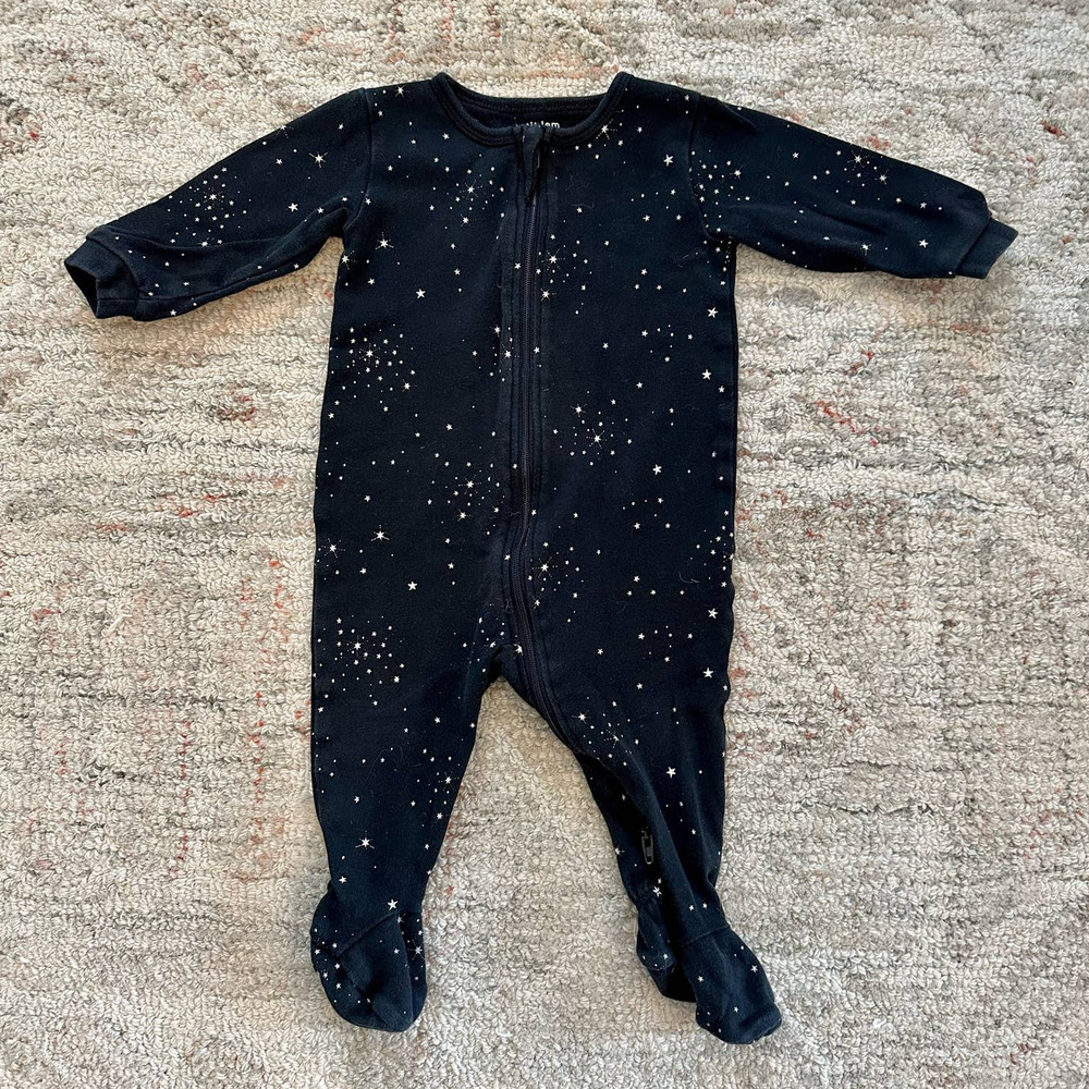 Petit Lem Starry Night Sky Zip Footie Sleeper Pajamas - 9 Mo